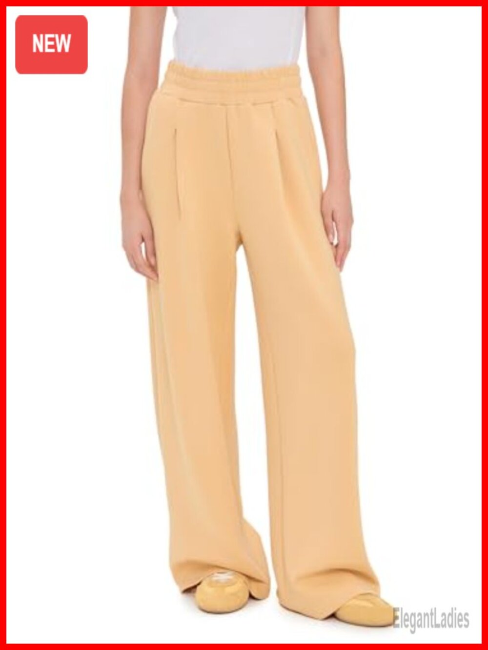 Varley Wide Leg High Rise Sweatpants Pleated Soft Knit Pants
